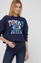 Tommy Jeans Bluza bawełniana DW0DW12048.PPYY granatowy DW0DW12048.PPYY