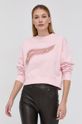 παστέλ ροζ Βαμβακερή μπλούζα Guess Γυναικεία