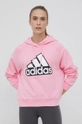 Бавовняна кофта adidas рожевий