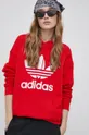 czerwony adidas Originals - Bluza bawełniana Adicolor HE6953