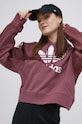 Oblečení Bavlněná mikina adidas Originals HC7035 burgundské