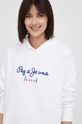 biela Bavlnená mikina Pepe Jeans Calista Hoodie