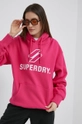 fioletowy Superdry bluza bawełniana