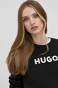 μαύρο Βαμβακερή μπλούζα Hugo