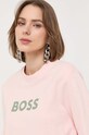 BOSS bluza bawełniana różowy 50468357