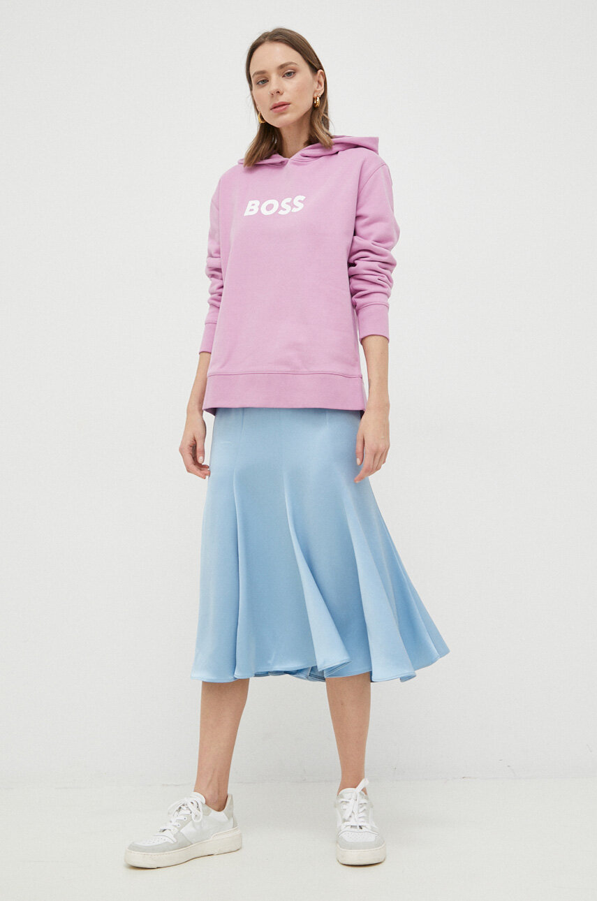 BOSS bluza bawełniana różowy
