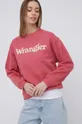 Βαμβακερή μπλούζα Wrangler ροζ