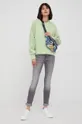 Pamučna dukserica Calvin Klein Jeans zelena