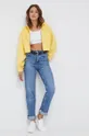 Βαμβακερή μπλούζα Calvin Klein Jeans κίτρινο