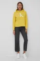 Βαμβακερή μπλούζα Calvin Klein Jeans κίτρινο