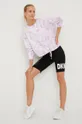 Βαμβακερή μπλούζα DKNY μωβ