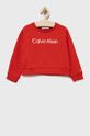 czerwony Calvin Klein Jeans bluza bawełniana dziecięca IG0IG01336.PPYY Dziewczęcy