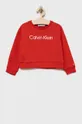 κόκκινο Παιδική βαμβακερή μπλούζα Calvin Klein Jeans Για κορίτσια
