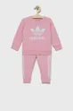 рожевий adidas Originals - Дитячий спортивний костюм HE4665 Для дівчаток