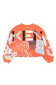 pomarańczowy Kenzo Kids bluza bawełniana dziecięca Dziewczęcy