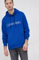 plava Calvin Klein - Pamučna dukserica