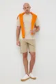 Βαμβακερή μπλούζα Tommy Hilfiger πορτοκαλί