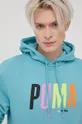 τιρκουάζ Βαμβακερή μπλούζα Puma