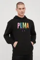 Βαμβακερή μπλούζα Puma μαύρο