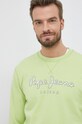 Βαμβακερή μπλούζα Pepe Jeans GEORGE CREW πράσινο PM582090.607