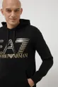 čierna Bavlnená mikina EA7 Emporio Armani