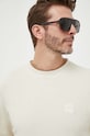 Βαμβακερή μπλούζα BOSS BOSS CASUAL μπεζ 50468443