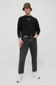 Βαμβακερή μπλούζα με μακριά μανίκια Karl Kani μαύρο