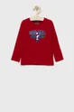červená Detská bavlnená košeľa s dlhým rukávom Guess Chlapčenský