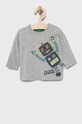 Detská bavlnená košeľa s dlhým rukávom United Colors of Benetton bavlna sivá 3096G100X.P