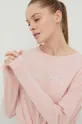 ροζ Βαμβακερή μπλούζα με μακριά μανίκια DKNY