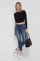 Calvin Klein Jeans bombaž dolgo rokav črna
