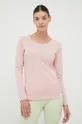 Βαμβακερή μπλούζα με μακριά μανίκια Outhorn ροζ