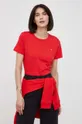 κόκκινο Βαμβακερό μπλουζάκι Calvin Klein