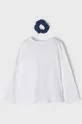 Detská bavlnená košeľa s dlhým rukávom Mayoral biela