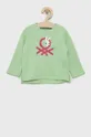 zielony United Colors of Benetton bluza bawełniana dziecięca Dziewczęcy