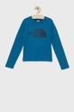 niebieski The North Face longsleeve bawełniany dziecięcy Dziecięcy