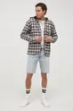 Tommy Jeans - Βαμβακερό πουκάμισο με μακριά μανίκια μπεζ