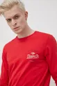 červená Bavlnené tričko s dlhým rukávom Produkt by Jack & Jones