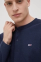 tmavomodrá Tričko s dlhým rukávom Tommy Jeans Henley