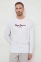 Pepe Jeans Longsleeve din bumbac Eggo Long print alb PM508209.800