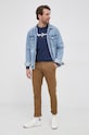 Pepe Jeans Longsleeve bawełniany EGGO LONG N PM508209.595 granatowy SS22