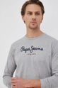 szary Pepe Jeans Longsleeve bawełniany Eggo