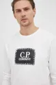 biela Bavlnené tričko s dlhým rukávom C.P. Company