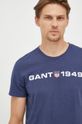 námořnická modř Bavlněné tričko Gant Pánský