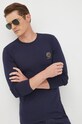 Tričko s dlouhým rukávem Versace slim námořnická modř AUU01007