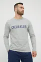 γκρί Βαμβακερή μπλούζα πιτζάμας με μακριά μανίκια Calvin Klein Underwear