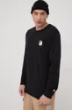Βαμβακερή μπλούζα με μακριά μανίκια Protest μαύρο
