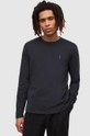 czarny AllSaints longsleeve bawełniany BRACE LS CREW Męski