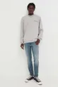 Βαμβακερή μπλούζα με μακριά μανίκια AllSaints γκρί