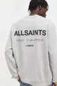 siva Bombažna majica z dolgimi rokavi AllSaints